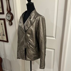 Chico's Metallic Leather Jacket Sleek Modern Design